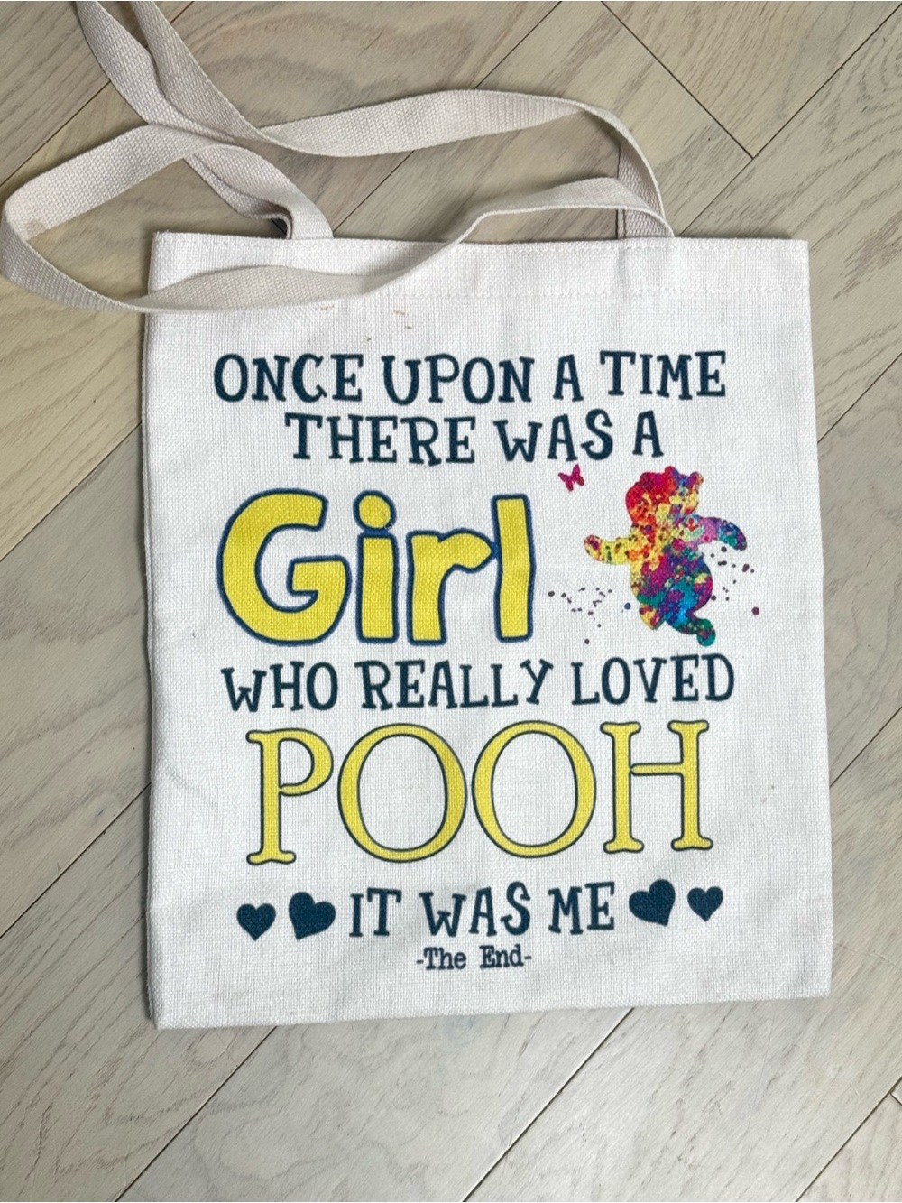 Canvas Tote Bag -  "Girl Who Really Loved Pooh" New